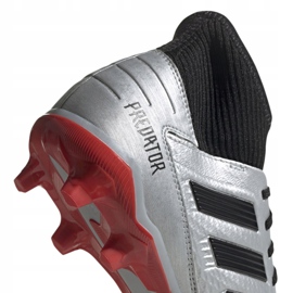 Buty piłkarskie adidas Predator 19.3 Fg M F35595 srebrny czerwone 4
