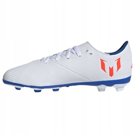 Buty piłkarskie adidas Nemeziz Messi 19.4 FxG Jr F99931 białe wielokolorowe 1