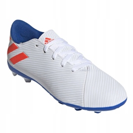 Buty piłkarskie adidas Nemeziz Messi 19.4 FxG Jr F99931 białe wielokolorowe 3