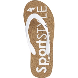 Klapki 4f W H4L19-KLD002 10S białe brązowe 1