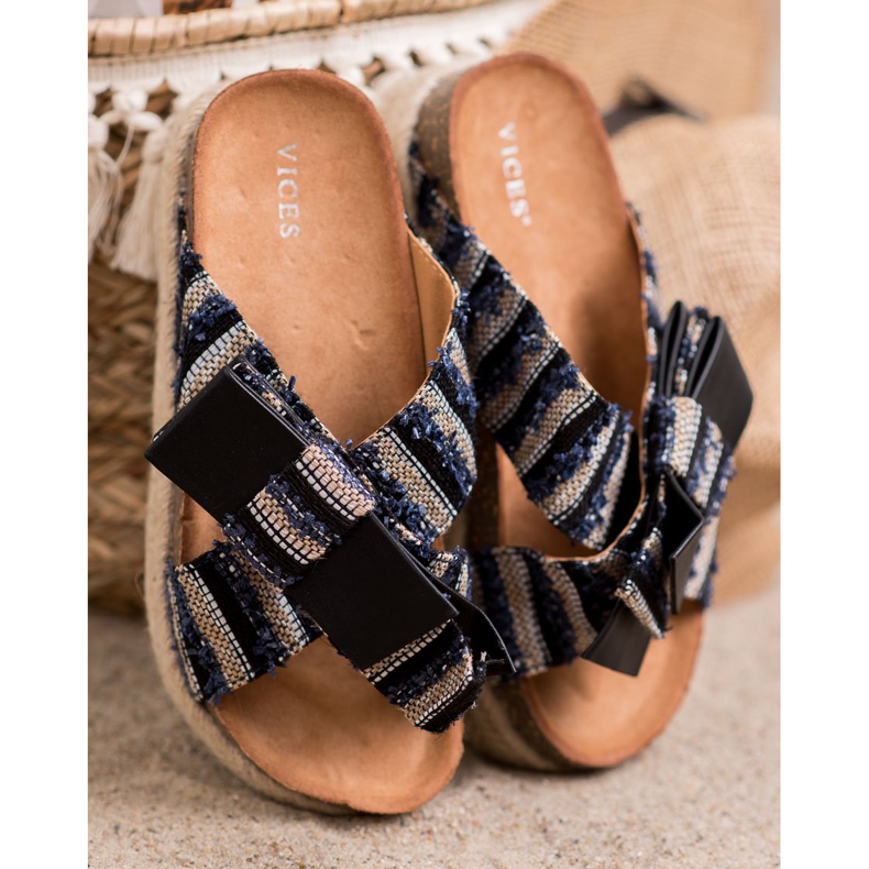 Vices Tekstylne Klapki Na Platformie czarne 2