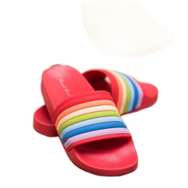Sweet Shoes Kolorowe Gumowe Klapki czerwone wielokolorowe 1