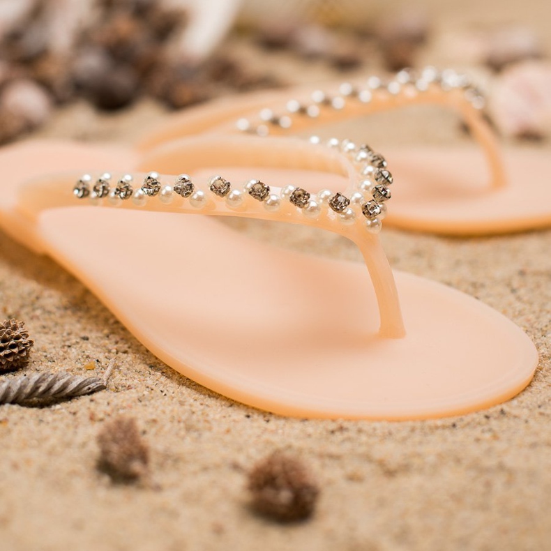 Japonki Z Ozdobami VICES beżowy 1