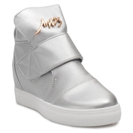 Wysokie Trampki Sneakersy 5322 Srebrny szare 1