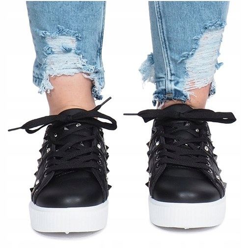 Czarne trampki ćwieki Montpellier 1