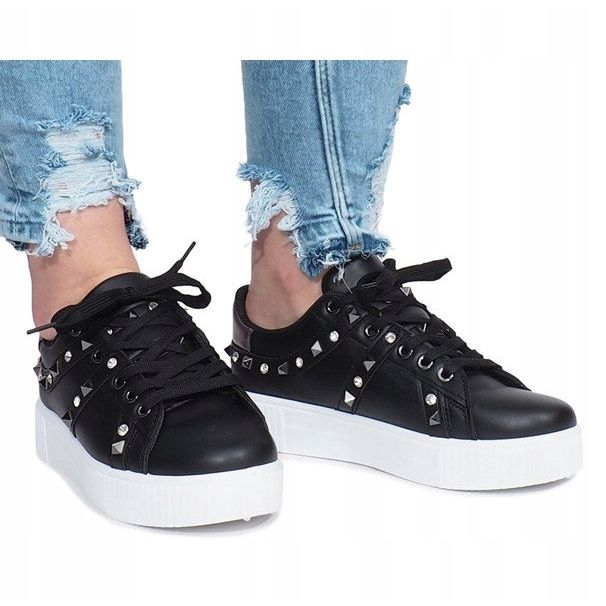 Czarne trampki ćwieki Montpellier 2