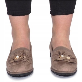 Khaki wsuwane półbuty z kokardą Pearl Inside wielokolorowe zielone 1