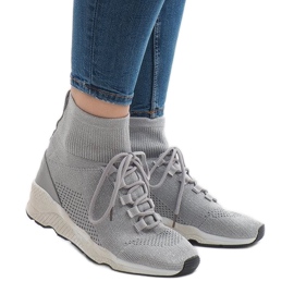 Szare sportowe trampki 7S566 1
