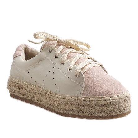 Różowe espadryle sznurowane LX-07 1