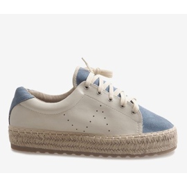 Niebieskie espadryle sznurowane LX-07 brązowe 2