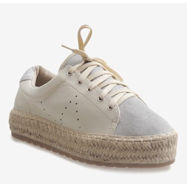 Szare espadryle sznurowane LX-07 1
