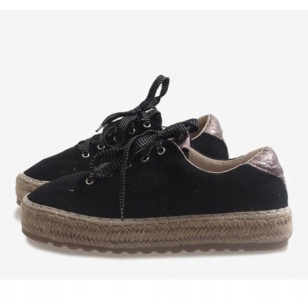 Czarne espadryle sznurowane BB01P 2