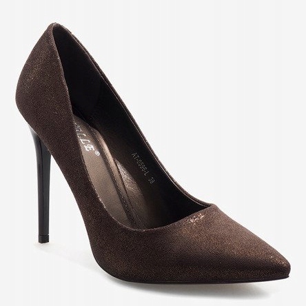 Brązowe klasyczne szpilki AT-0596-L 1