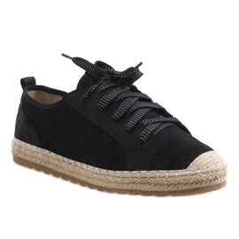Czarne espadryle sznurowane BB02P 1