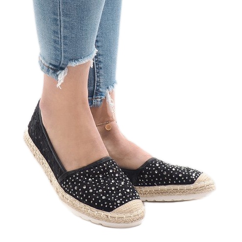 Czarne espadryle H6560 1