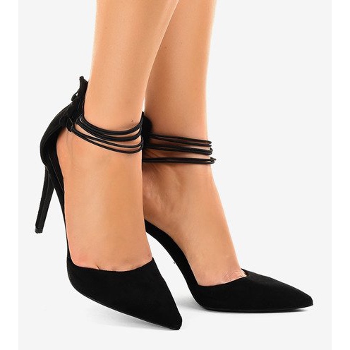 Czarne czółenka na szpilce 6941-P 2
