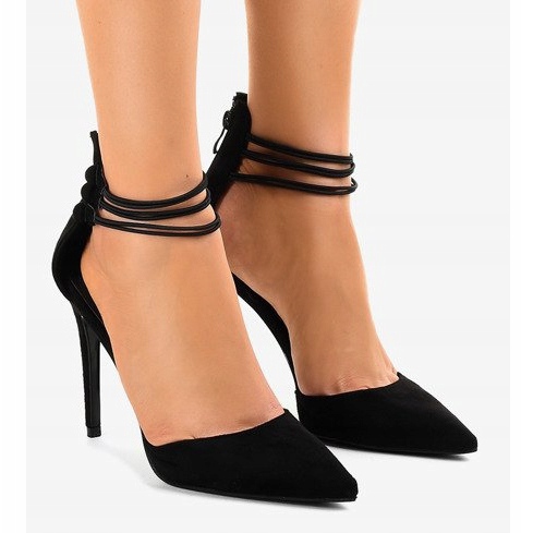 Czarne czółenka na szpilce 6941-P 1