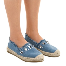 Niebieskie espadryle jeans A608 1