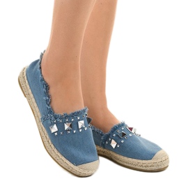 Niebieskie espadryle jeans A608 2