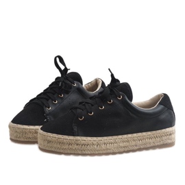 Czarne espadryle sznurowane LX-07 2