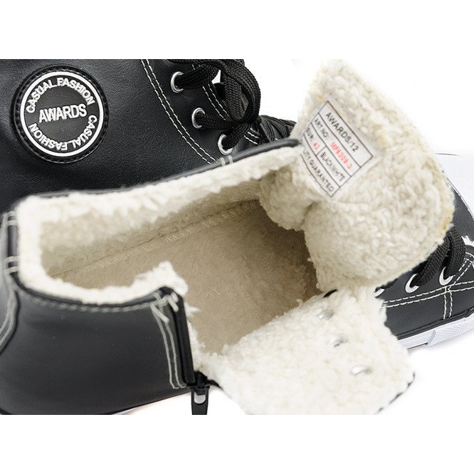 Wysokie Ocieplane Trampki 6209-3 Czarny czarne 2