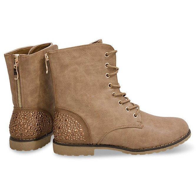 Bogato Zdobione Botki 1511-8 Khaki wielokolorowe zielone 1