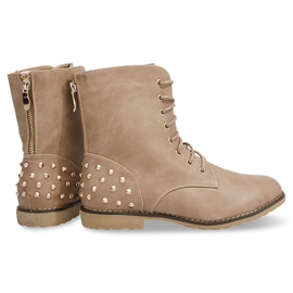 Bogato Zdobione Botki 1511-2 Khaki wielokolorowe zielone 2