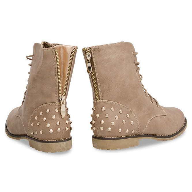 Bogato Zdobione Botki 1511-2 Khaki wielokolorowe zielone 1