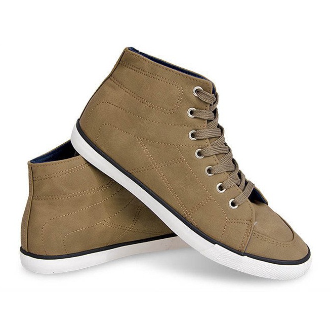 Wysokie Trampki Casual 033 Khaki zielone 2