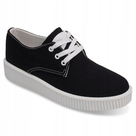 Czarne sznurowane trampki creepers BK-15 1