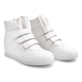 Modne Sneakersy Na Koturnie JT3 Biały białe 2