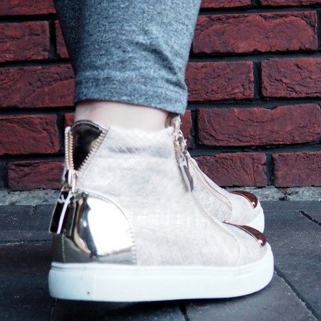 Wysokie Trampki Q55 Złoty 2