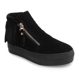 Super modne creepersy F107 Czarny czarne 1