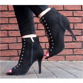 Botki/otwarte botki Laila 5003 Czarny czarne 2