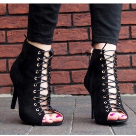 Botki/otwarte botki Laila 5003 Czarny czarne 1