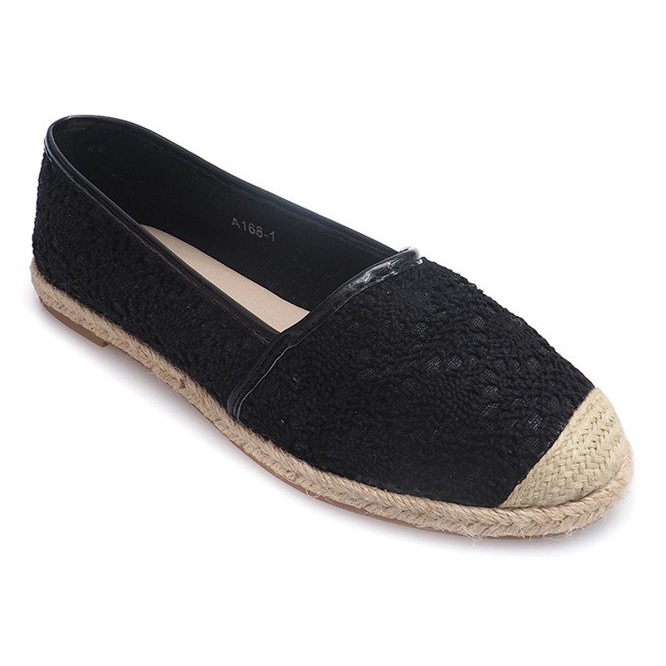 Balerinki Espadryle A168 Czarny czarne 1