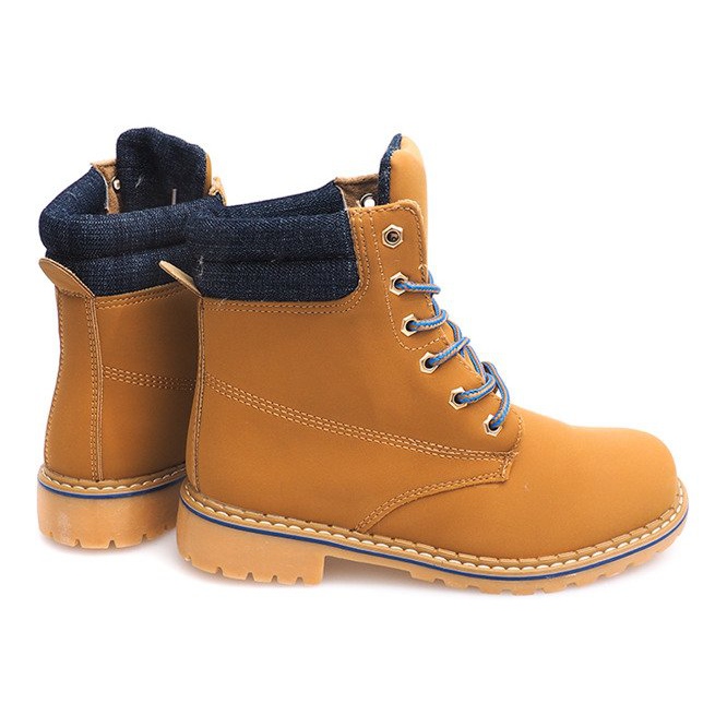 Jesienne Timberki Trapery 1-16 YELL/BLU brązowe 1