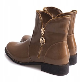 Lakierowane Ocieplane Botki QQ-47 Khaki wielokolorowe zielone 1