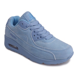 Zamszowe Sneakers Trampki Tenisówki B775 Błękitny niebieskie 2