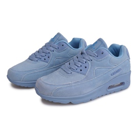 Zamszowe Sneakers Trampki Tenisówki B775 Błękitny niebieskie 1