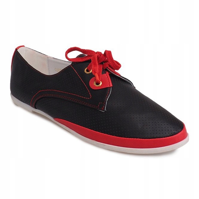 Ażurowe Jazzówki Półbuty CS002 Czarny czarne 1