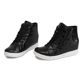Sneakersy Na Koturnie YD-61 Czarny czarne 1
