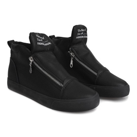 Sneakersy Na Koturnie Blachy AN9732 Czarny czarne 3