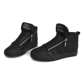 Sneakersy Na Koturnie Blachy AN9732 Czarny czarne 1