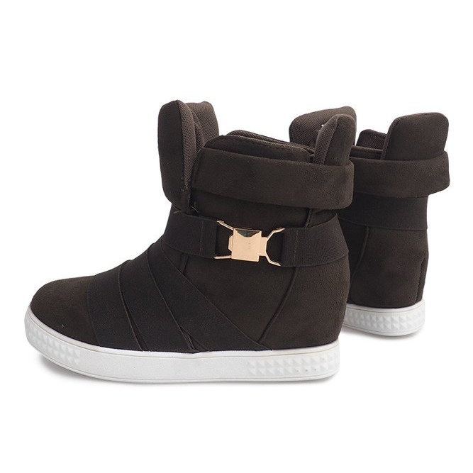 Sneakersy Na Koturnie 669 Oliwkowy zielone 2