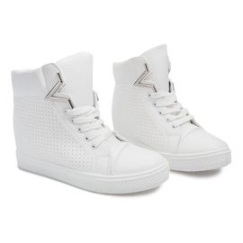 Sneakersy Na Koturnie 29332-2 Biały białe 2