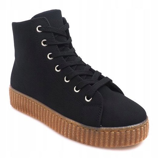 Botki Creepers Na Platformie AM-1103 Czarny czarne 2