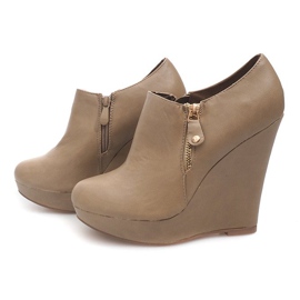 Botki Wedges Na Koturnie B160 Khaki wielokolorowe 1