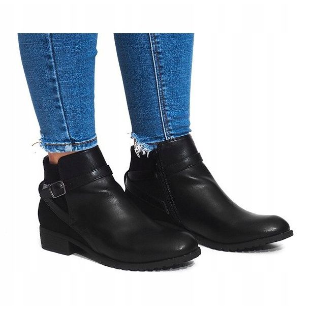 Ozdobione Botki LM-201 Czarny czarne 1