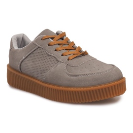 Botki Creepers Na Platformie HBK1015 Szary szare 1